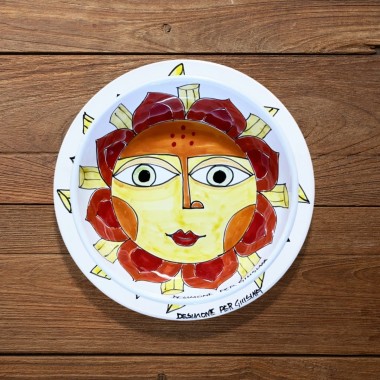 Sicilian handmade plate Plate De Simone for Giusina Sun of Pasta Sicilian handmade plate Plate De Simone for Giusina Sun of Pasta